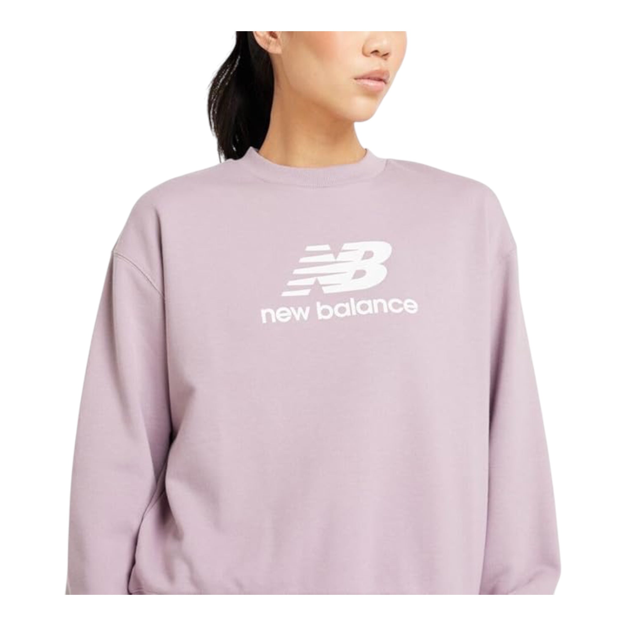 New Balance Sport Essentials French Terry Logo Crew Sweater - Oversized - Women's